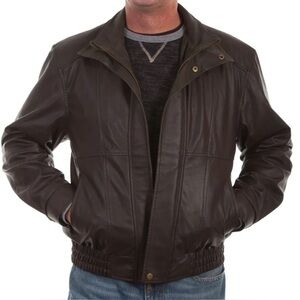 Scully 2 Toned Leather Bomber Jacket SZ Large